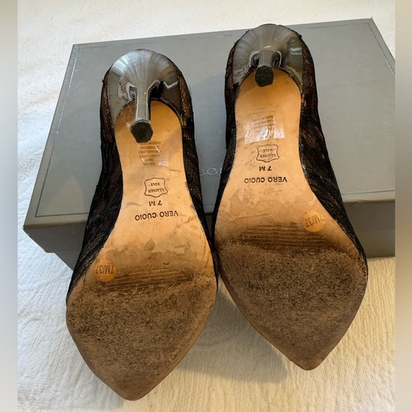 BCBGMaxAzria Black Lace Heels. Style MA-OPIA. - Picture 8 of 11